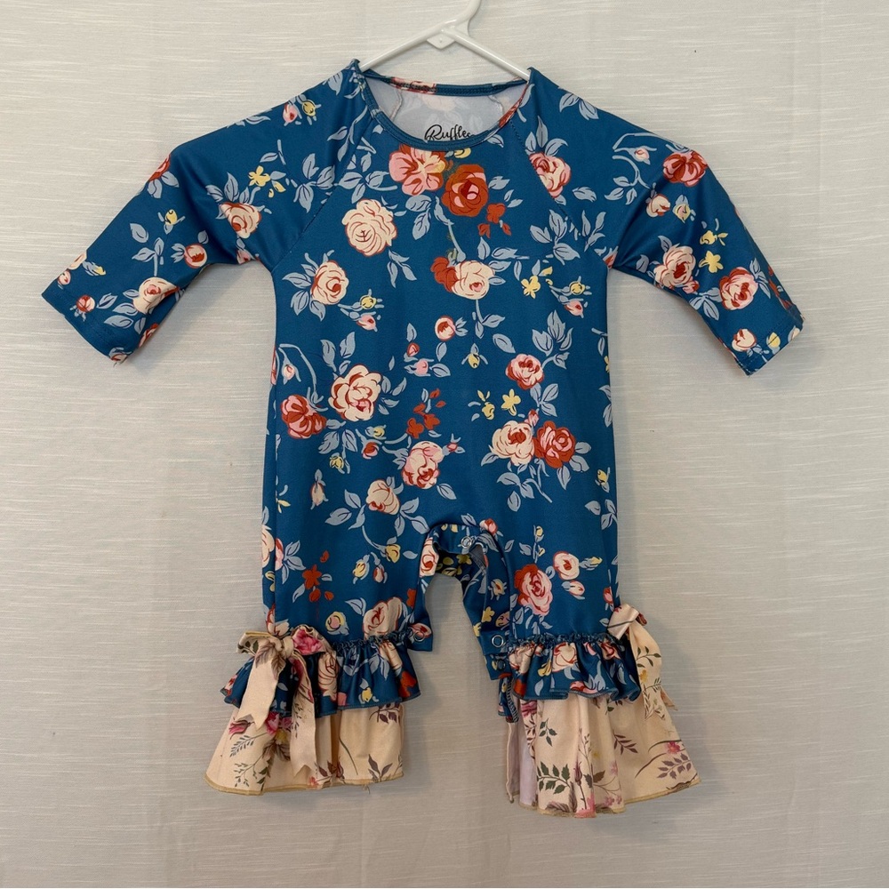 Ruffles by Tutu and Lulu Floral Ruffle Baby Romper